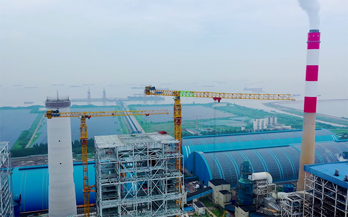 双塔合璧！！！华能太仓电厂项目尊凯实业超大塔显身手