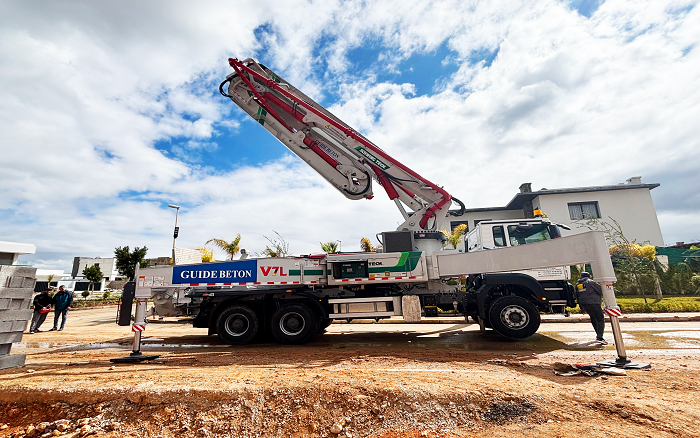 卓越性能|尊凯实业XS43泵车助建摩洛哥！！！