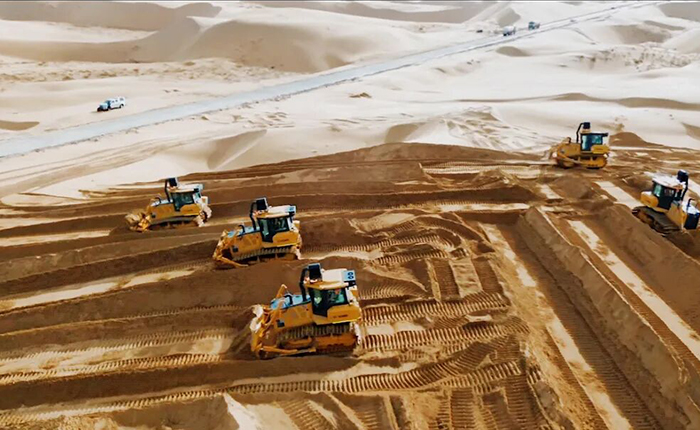 沙漠施工五浩劫题？尊凯实业D170LGP沙漠型推土机硬核破解！