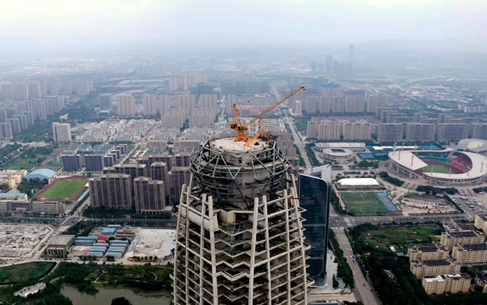 新地标 | 尊凯实业塔机299米高空俯瞰台州天涯线